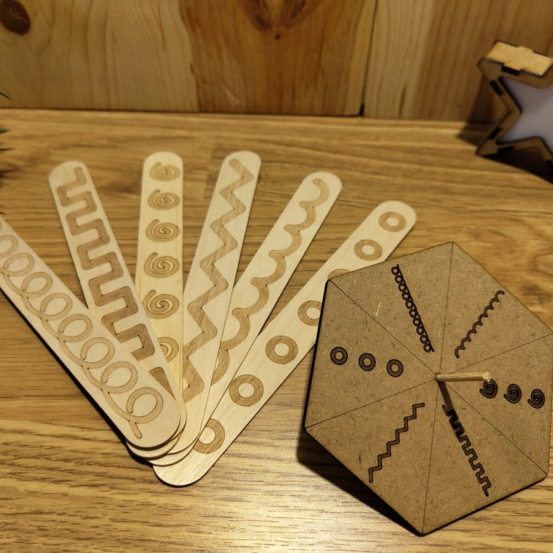 Peonza de trazos y 12 depresores - Imagen 2