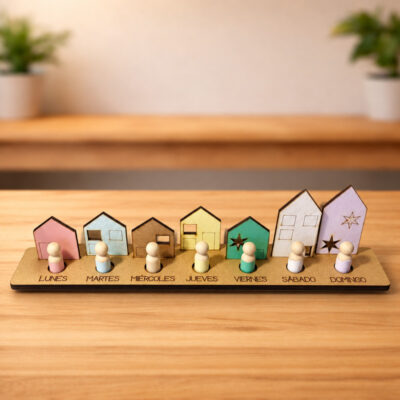 Organizador Semanal para Niños – Casitas de Colores